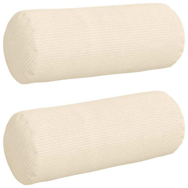 vidaXL Bolsterkissen 2 Stück Creme Ø 15 x 40 cm Cordstoff