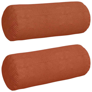 vidaXL Bolsterkissen 2 Stück Rot-Orange Ø 15 x 40 cm Cordstoff