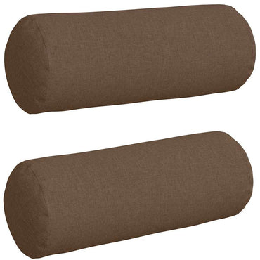 vidaXL Bolsterkissen 2 Stück Braun Ø 25 x 70 cm Stoff