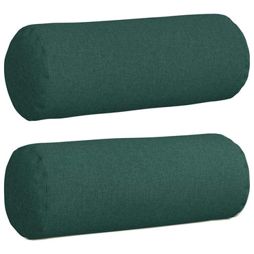 vidaXL Bolsterkissen 2 Stück Dunkelgrün Ø 25 x 70 cm Stoff