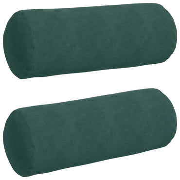 vidaXL Bolsterkissen 2 Stück Dunkelgrün Ø 25 x 70 cm Cordstoff