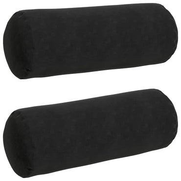 vidaXL Bolsterkissen 2 Stück Schwarz Ø 25 x 70 cm Cordstoff