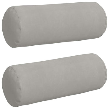 vidaXL Bolsterkissen 2 Stück Hellgrau Ø 25 x 70 cm Mikrofaserstoff