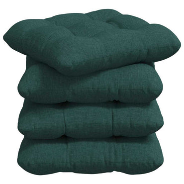 vidaXL Coussins de chaise 4 pcs Vert foncé 45 x 45 x 12 cm Tissu