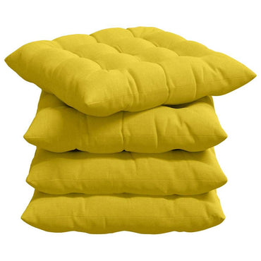vidaXL Sitzkissen 4 pcs Helles Gelb 40 x 40 x 6 cm Stoff