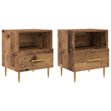 vidaXL Nachttisch 2 pcs Altholz 40 x 35 x 47,5 cm Holzwerkstoff