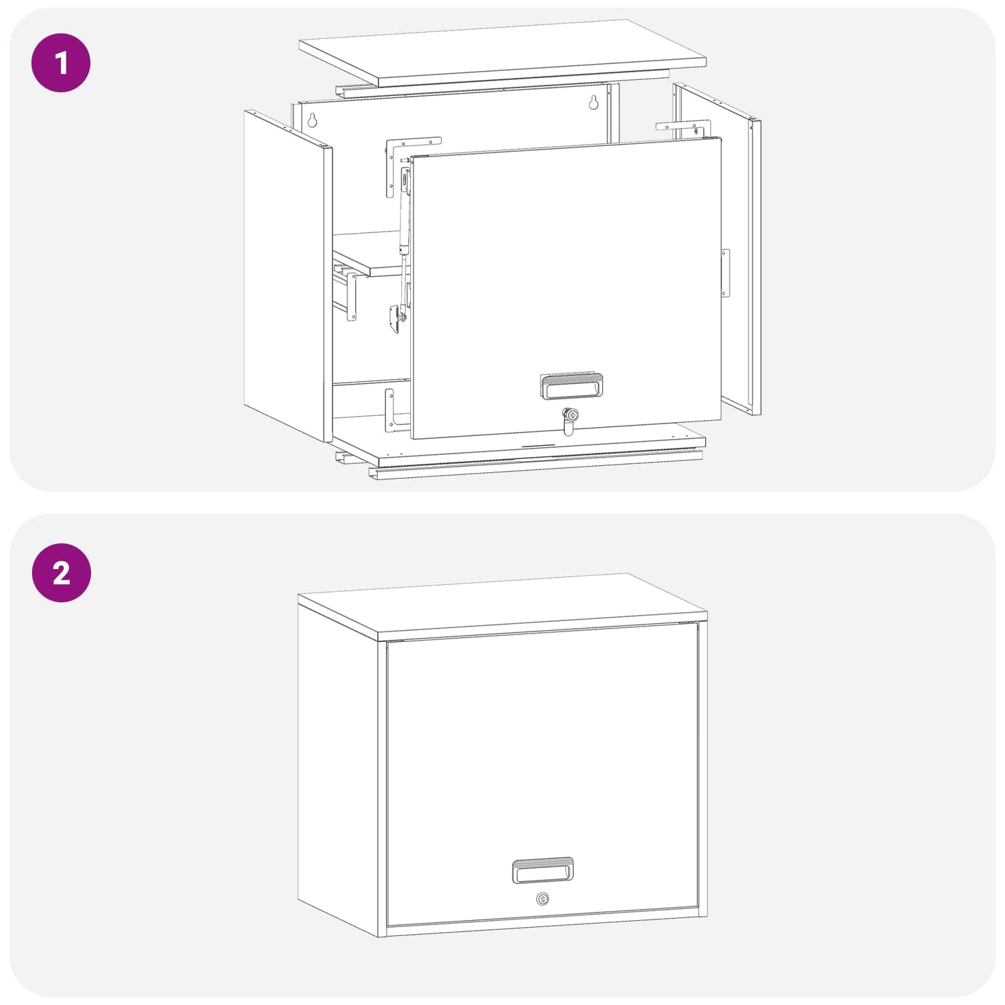 vidaXL Wandschrank für die Garage mit Gasdrucklift-Tür Schwarz
