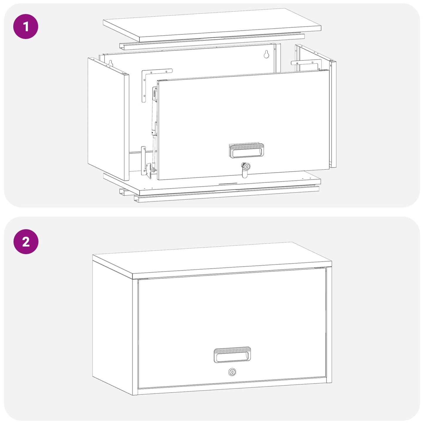 vidaXL Wandschrank für die Garage mit Gasdrucklift-Tür Olivgrün
