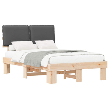 vidaXL Bettgestell mit gepolstertem Kopfteil Dunkelgrau 120 x 200 cm