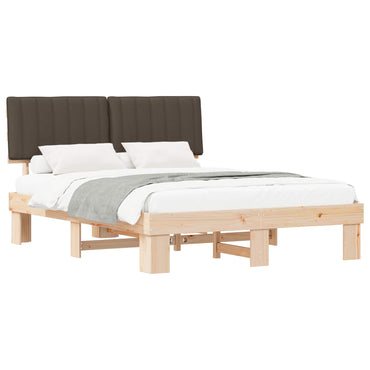 vidaXL Bettgestell mit gepolstertem Kopfteil Taupe 160 x 200 cm