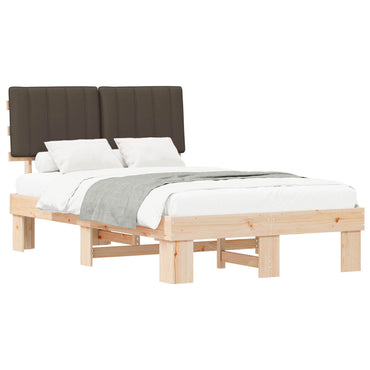vidaXL Bettgestell mit gepolstertem Kopfteil Taupe 120 x 190 cm
