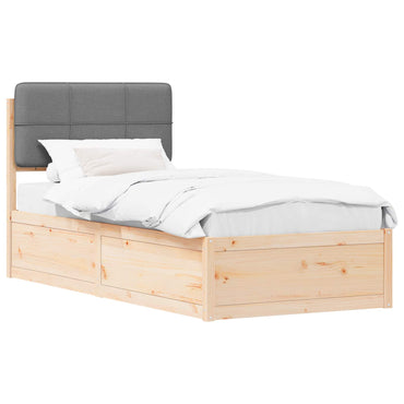 vidaXL Bettgestell mit gepolstertem Kopfteil Hellgrau 80 x 200 cm