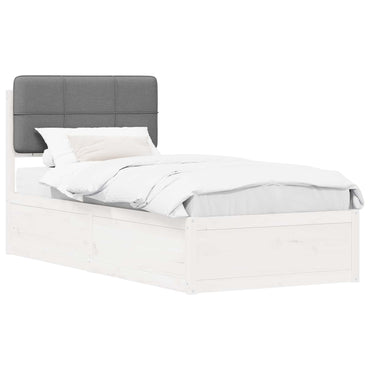 vidaXL Bettgestell mit gepolstertem Kopfteil Hellgrau 75 x 190 cm