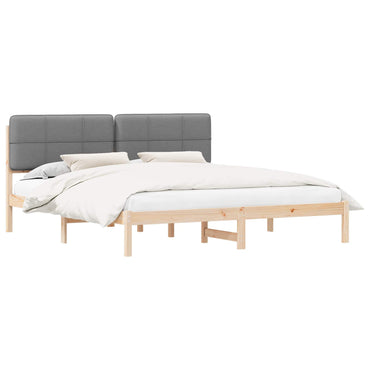 vidaXL Cadre de lit avec tête de lit rembourrée Gris clair 180 x 200 cm