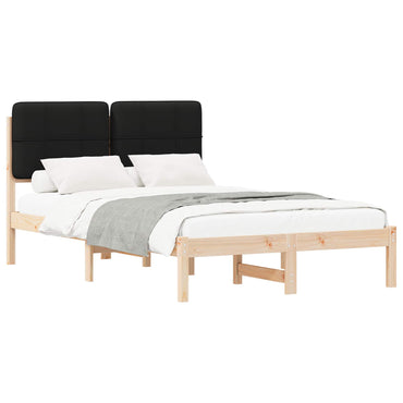 vidaXL Bettgestell mit gepolstertem Kopfteil Schwarz 120 x 190 cm