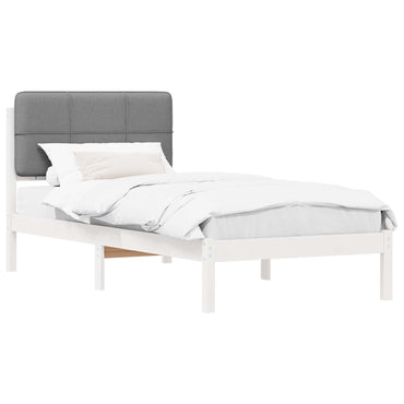 vidaXL Bettgestell mit gepolstertem Kopfteil Hellgrau 75 x 190 cm