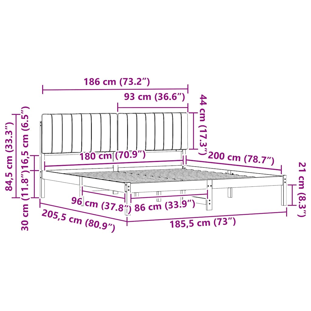 Bettgestell mit gepolstertem Kopfteil Hellgrau 180 x 200 cm