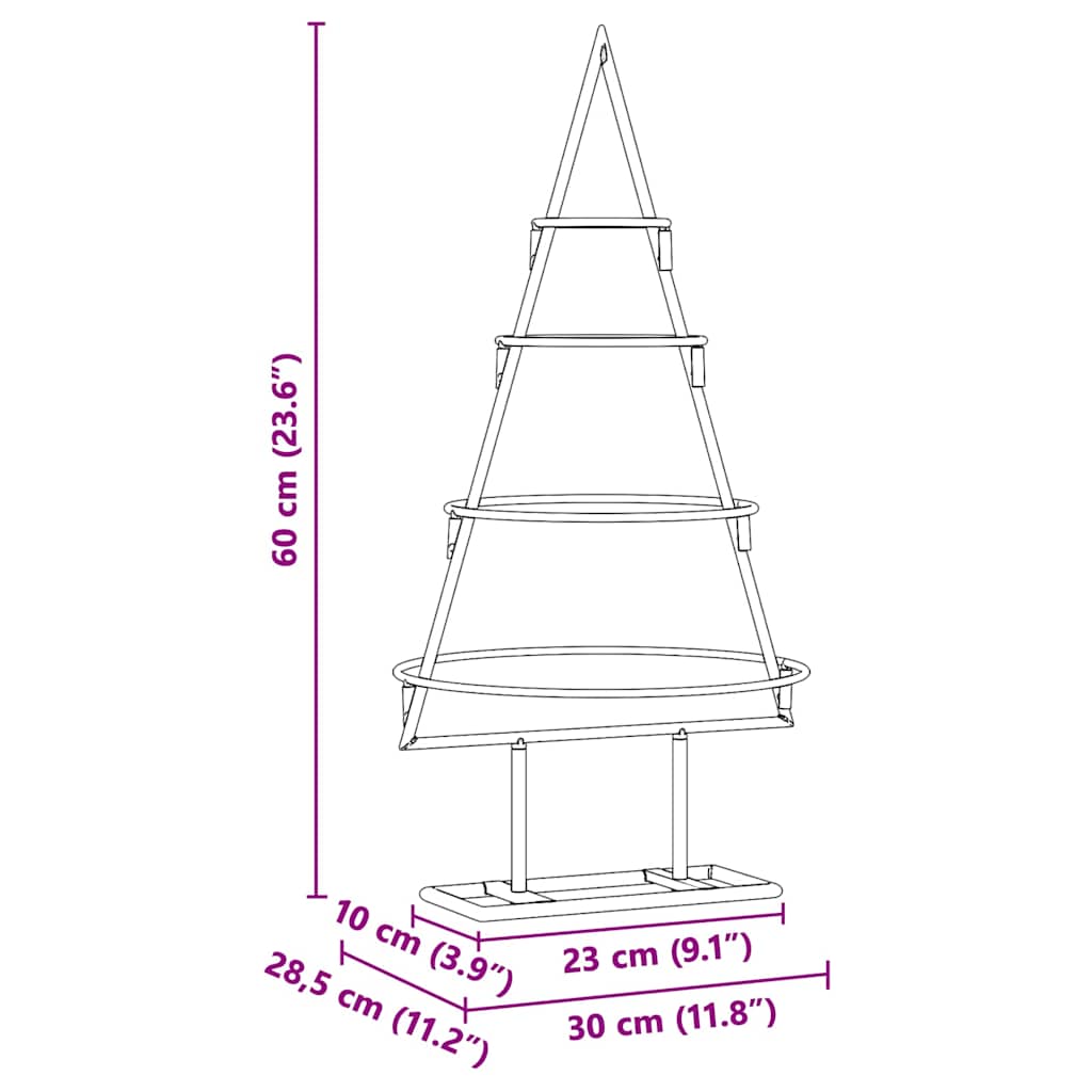 vidaXL Metall Weihnachtsbaum Gold 60 cm Pulverbeschichteter Stahl