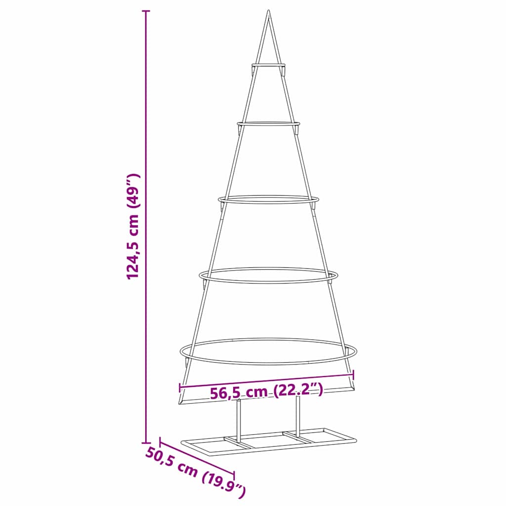 vidaXL Metall Weihnachtsbaum Gold 124,5 cm Pulverbeschichteter Stahl