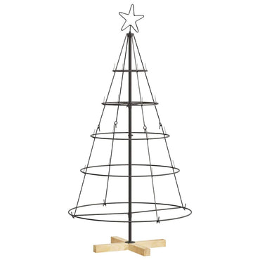 vidaXL Weihnachtsdeko mit Ständer Schwarz 126 cm Stahl