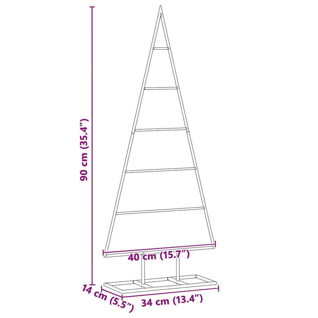 vidaXL Metall Weihnachtsbaum Gold 90 cm Pulverbeschichteter Stahl