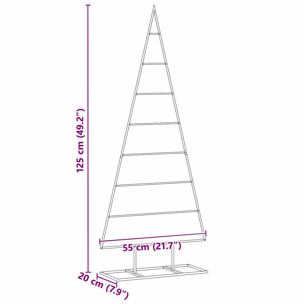 vidaXL Metall Weihnachtsbaum Gold 125 cm Pulverbeschichteter Stahl