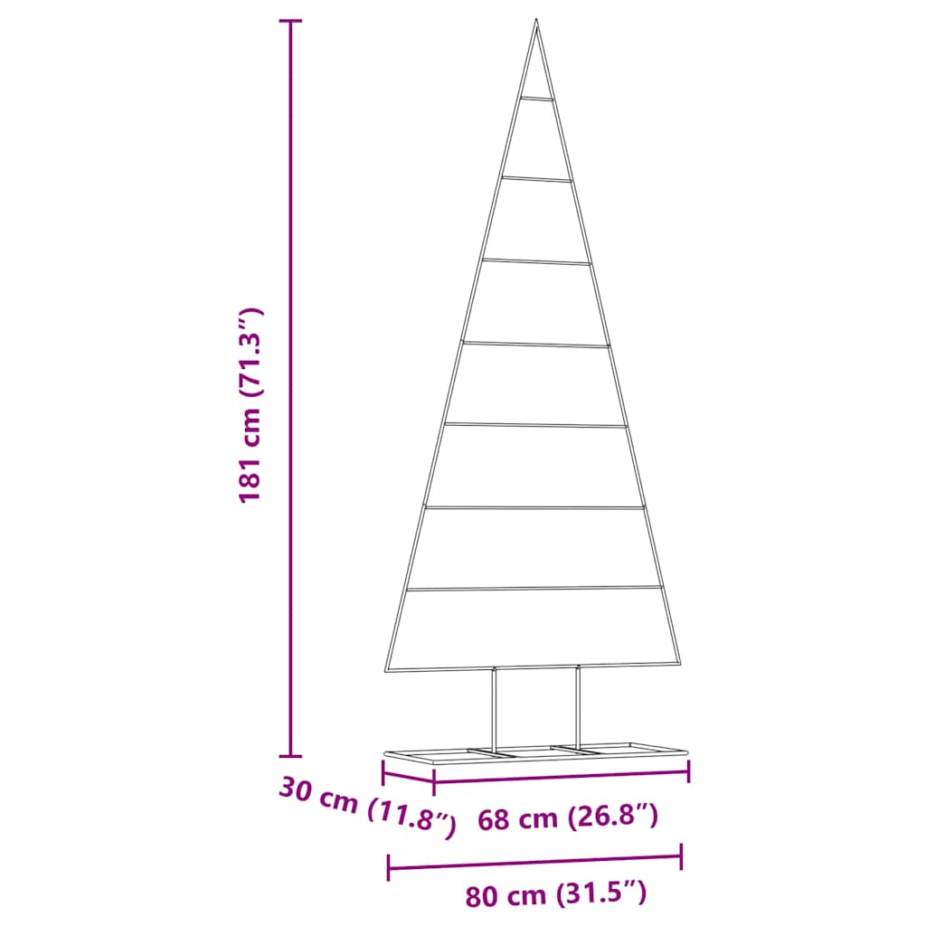 vidaXL Metall Weihnachtsbaum Gold 181 cm Pulverbeschichteter Stahl