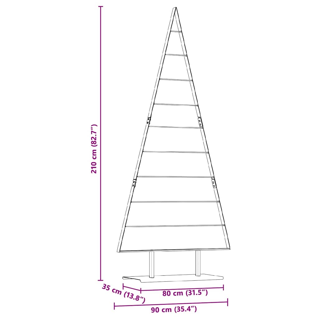 vidaXL Metall Weihnachtsbaum mit Ständer Schwarz 210 cm Stahl