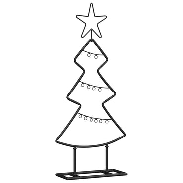 vidaXL Metall Weihnachtsbaum mit Ständer Schwarz 60 cm Stahl