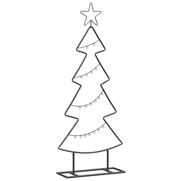 vidaXL Metall Weihnachtsbaum mit Ständer Schwarz 90,5 cm Stahl