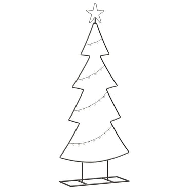 vidaXL Metall Weihnachtsbaum mit Ständer Schwarz 125 cm Stahl