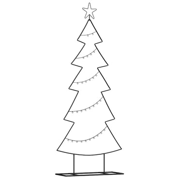 vidaXL Metall Weihnachtsbaum mit Ständer Schwarz 150 cm Stahl