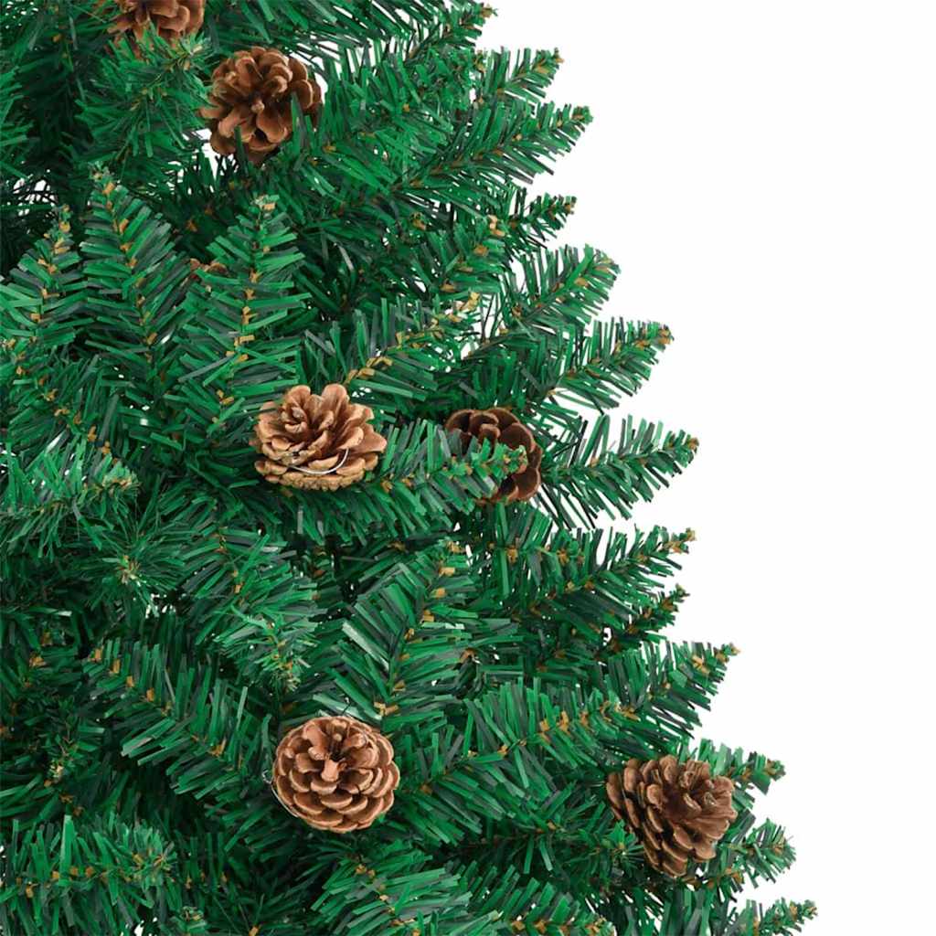 vidaXL Sapin de Noël étroit 300 LED avec support Vert 210 cm