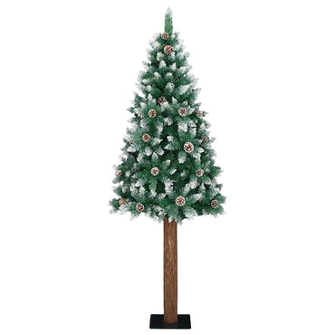 vidaXL Schlanker Weihnachtsbaum mit 300 LEDs mit Ständer Grün 180 cm