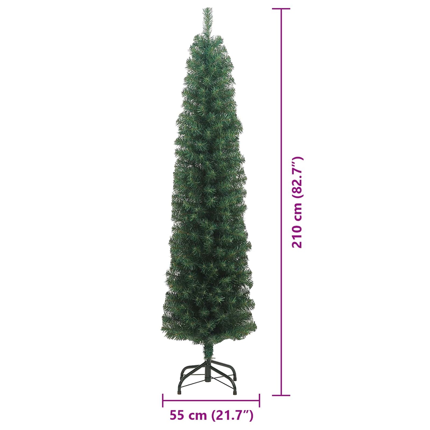 vidaXL Künstlicher Weihnachtsbaum mit 300 LEDs mit Ständer Grün 210 cm