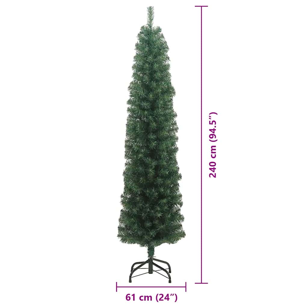 vidaXL Sapin de Noël artificiel avec 300 LED et support Vert 240 cm