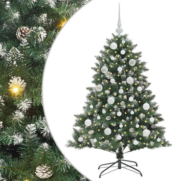 vidaXL Sapin de Noël artificiel avec 150 LED avec support Vert 120 cm