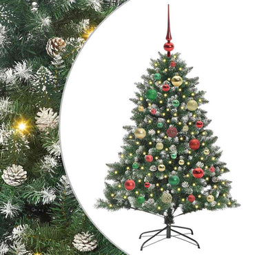 vidaXL Sapin de Noël artificiel avec 150 LED avec support Vert 120 cm