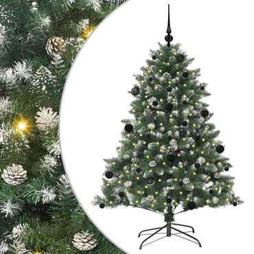 vidaXL Sapin de Noël artificiel avec 150 LED avec support Vert 150 cm