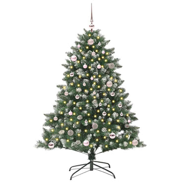 vidaXL Sapin de Noël artificiel avec 150 LED avec support Vert 150 cm