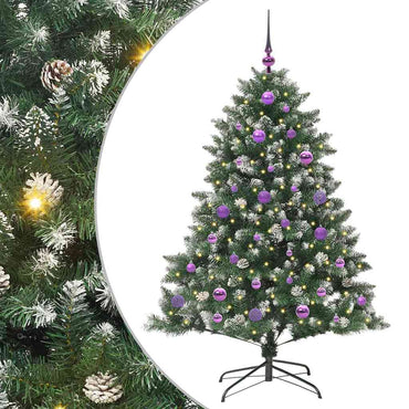 vidaXL Sapin de Noël artificiel avec 150 LED avec support Vert 150 cm