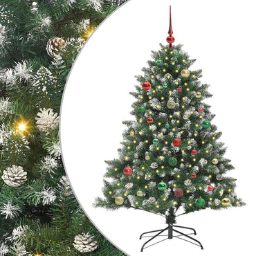 vidaXL Sapin de Noël artificiel avec 150 LED et support Vert 150 cm