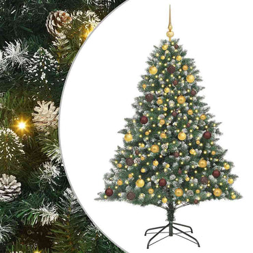 vidaXL Sapin de Noël artificiel avec 300 LED et support Vert 180 cm