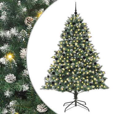 vidaXL Sapin de Noël artificiel avec 300 LED et support Vert 240 cm
