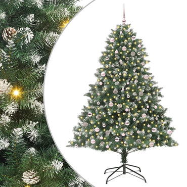 vidaXL Sapin de Noël artificiel avec 300 LED et support Vert 240 cm