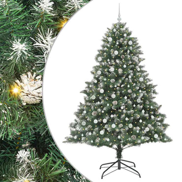 vidaXL Sapin de Noël artificiel avec 300 LED et support Vert 240 cm