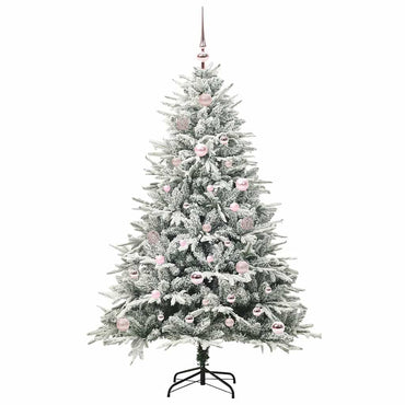 vidaXL Künstlicher vorbeleuchteter Weihnachtsbaum mit Kugelset Grün