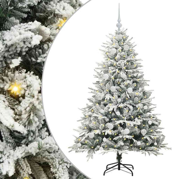 vidaXL Künstlicher vorbeleuchteter Weihnachtsbaum mit Kugelset Grün