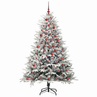 vidaXL Künstlicher vorbeleuchteter Weihnachtsbaum mit Kugelset Grün