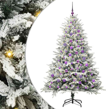 vidaXL Künstlicher vorbeleuchteter Weihnachtsbaum mit Kugelset Grün